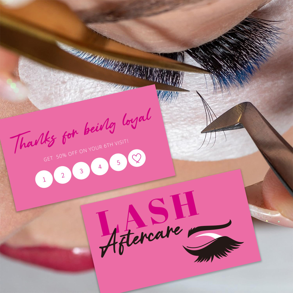 Eyelash Extension Aftercare - 50pcs Shining Eyelash Business Card Lash