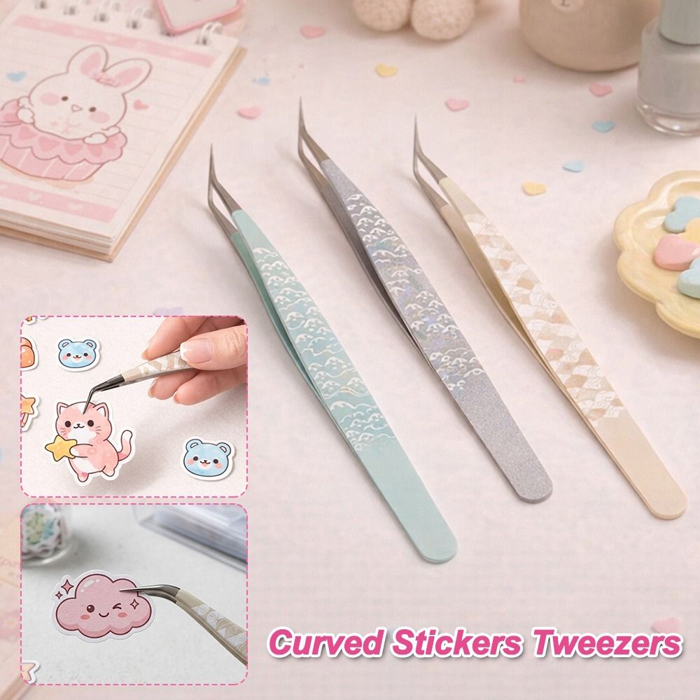 Lash Mapping Sticker - Stainless Steel Curved Stickers Tweezers High