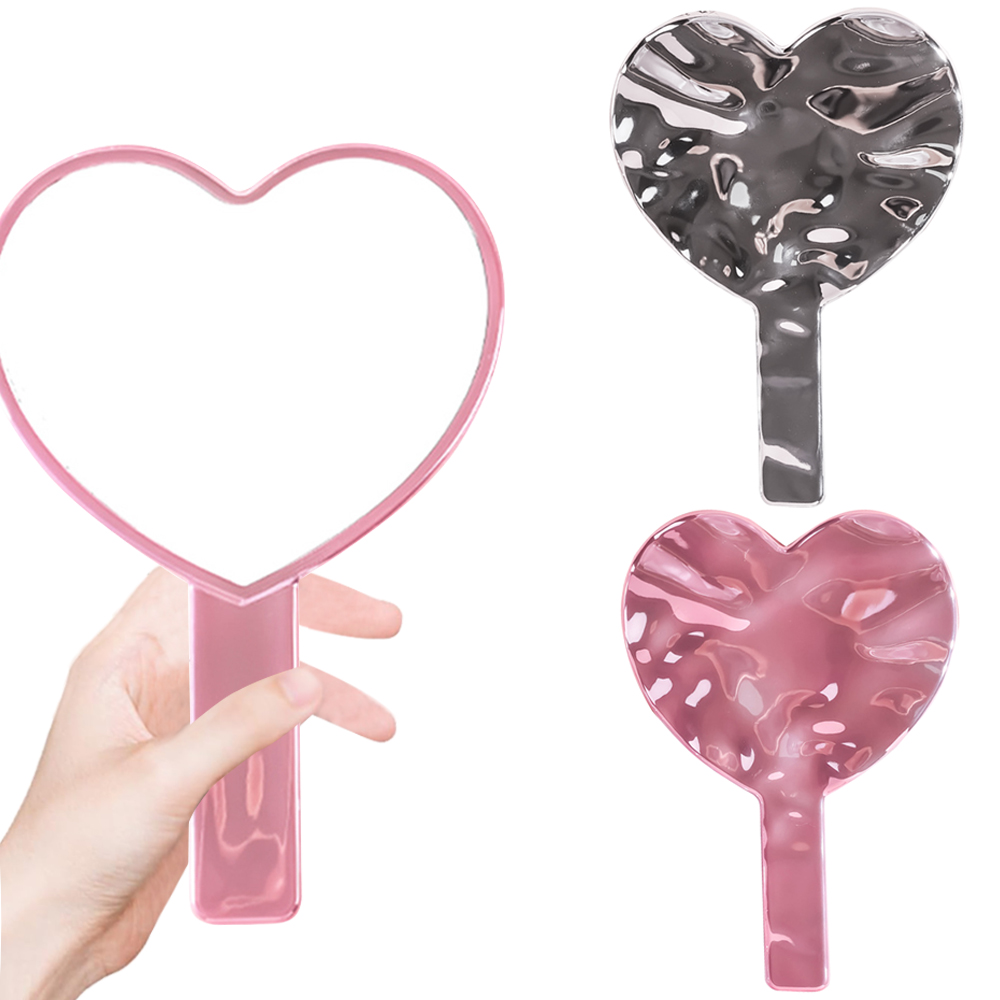 Eyelash Extension Aftercare - 1pc Handheld Makeup Mirror Electroplate Mirror