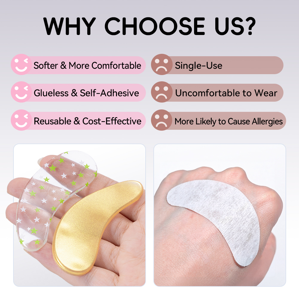 DAMMAN 1/5 Pair Silicone Eye P - Eyelash Extension Eye Mask review and price
