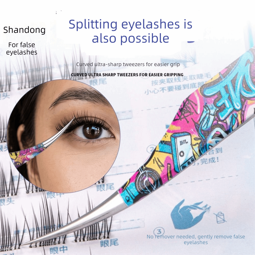 Metal Curved Stickers Tweezers - Lash Mapping Sticker review and price