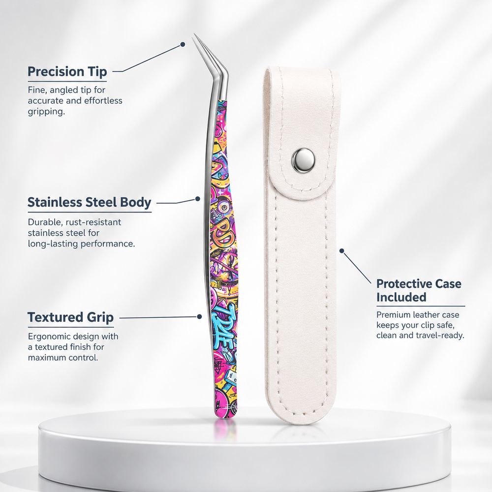 Metal Curved Stickers Tweezers - Lash Mapping Sticker review and price