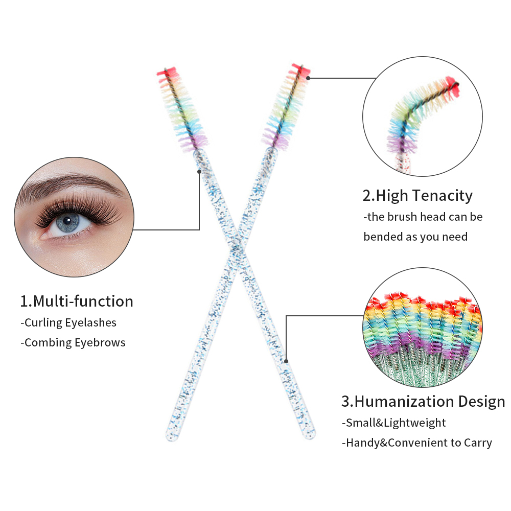 50PCS Rainbow Crystal Eyelash  - Eyelash Extension Double Lash review and price