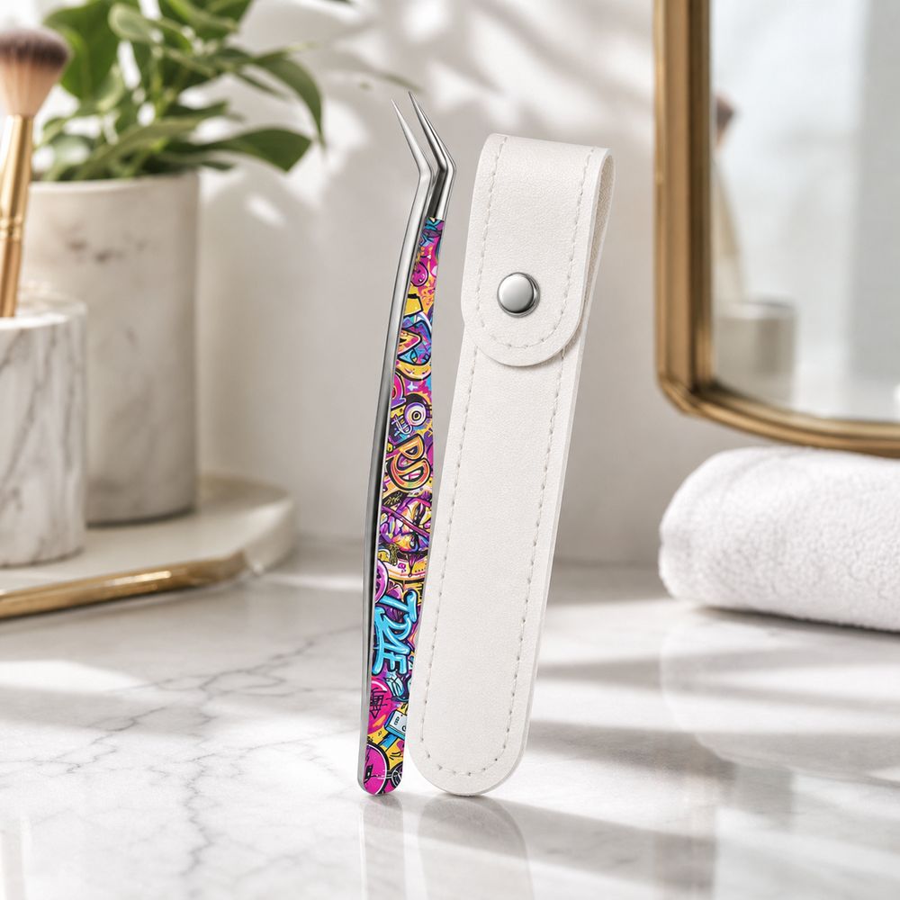 Metal Curved Stickers Tweezers - Lash Mapping Sticker review and price